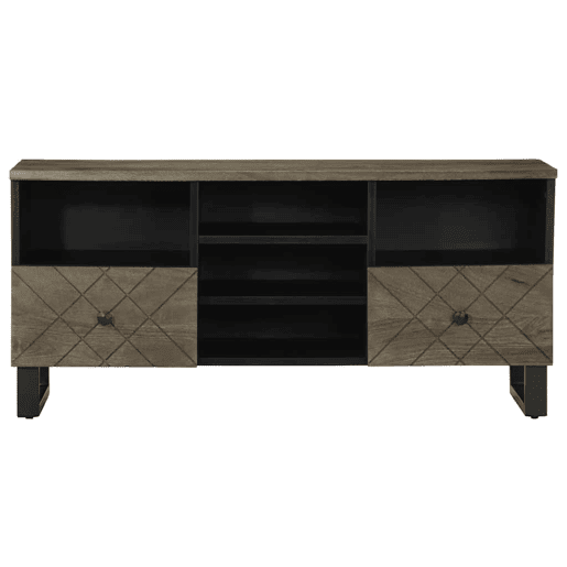 Móvel de TV - Modulo de TV - Armário de TV 100x33x46 cm madeira de mangueira maciça preto