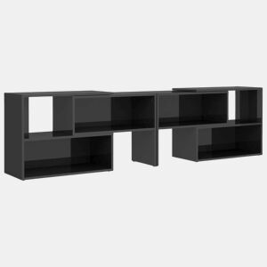 Móvel de TV - Modulo de TV - Armário de TV 149x30x52 cm derivados de madeira cinza brilhante