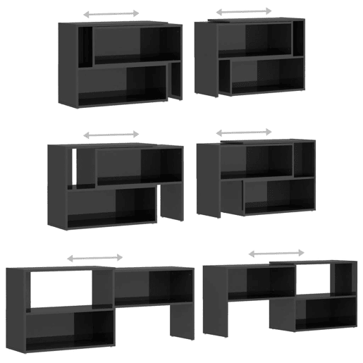 Móvel de TV - Modulo de TV - Armário de TV 149x30x52 cm derivados de madeira cinza brilhante