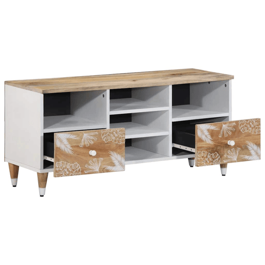 Móvel de TV - Modulo de TV - Armário de TV 100x33,5x46 cm madeira de mangueira maciça