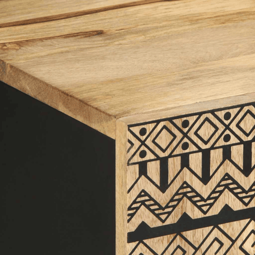 Móvel de TV - Modulo de TV - Armário de TV 105x33,5x46cm madeira mangueira áspera maciça preto