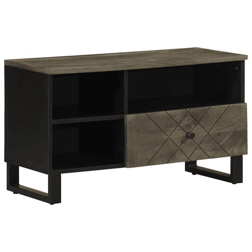 Móvel de TV - Modulo de TV - Armário de TV 80x33x46 cm madeira de mangueira maciça preto Móvel de TV - Modulo de TV - Armário de TV 80x33x46 cm madeira de mangueira maciça preto