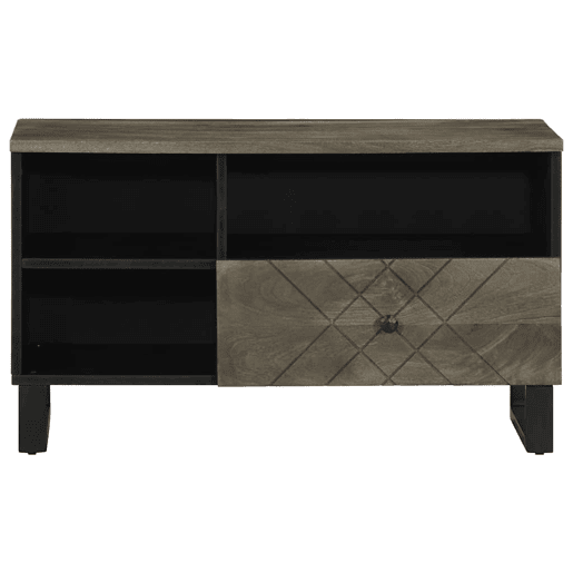 Móvel de TV - Modulo de TV - Armário de TV 80x33x46 cm madeira de mangueira maciça preto Móvel de TV - Modulo de TV - Armário de TV 80x33x46 cm madeira de mangueira maciça preto