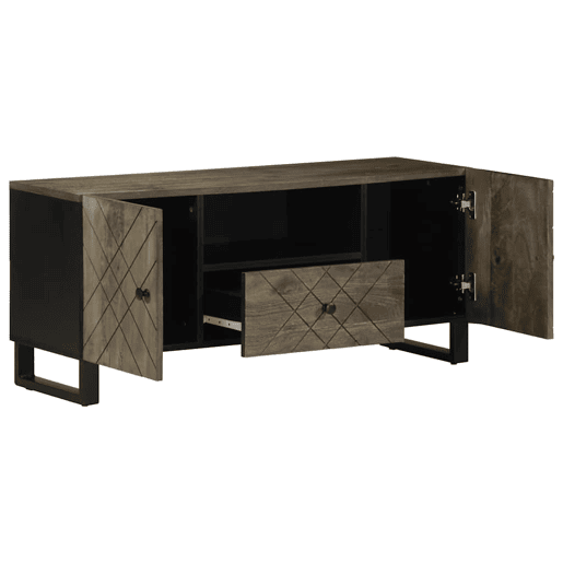 Móvel de TV - Modulo de TV - Armário de TV 105x33x46 cm madeira de mangueira maciça preto Móvel de TV - Modulo de TV - Armário de TV 105x33x46 cm madeira de mangueira maciça preto