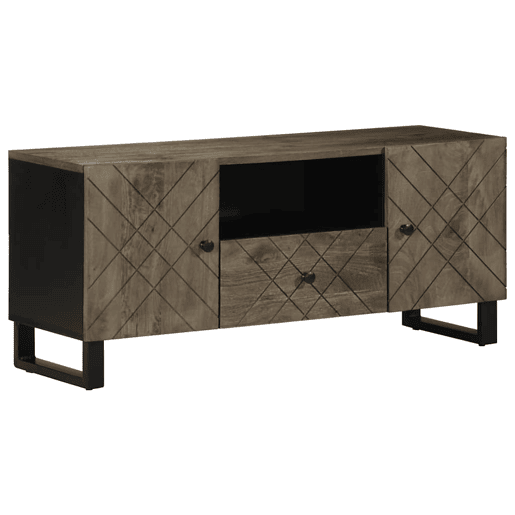 Móvel de TV - Modulo de TV - Armário de TV 105x33x46 cm madeira de mangueira maciça preto Móvel de TV - Modulo de TV - Armário de TV 105x33x46 cm madeira de mangueira maciça preto