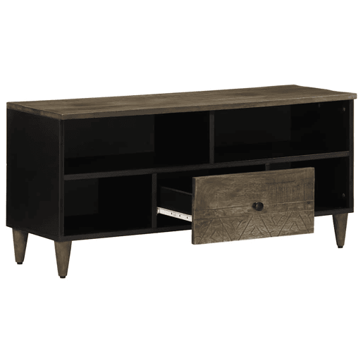 Móvel de TV - Modulo de TV - Armário de TV 100x33x46 cm madeira de mangueira maciça preto