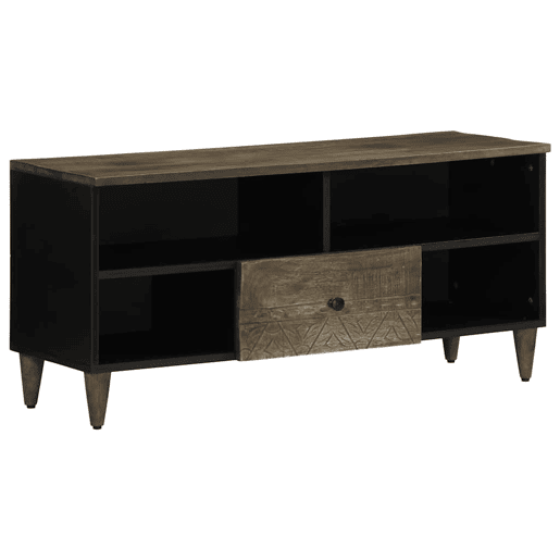 Móvel de TV - Modulo de TV - Armário de TV 100x33x46 cm madeira de mangueira maciça preto