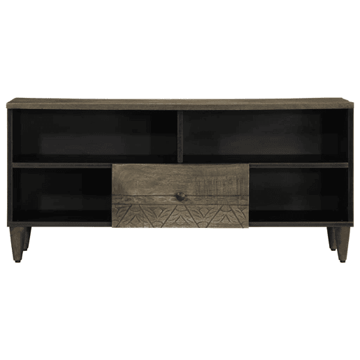 Móvel de TV - Modulo de TV - Armário de TV 100x33x46 cm madeira de mangueira maciça preto