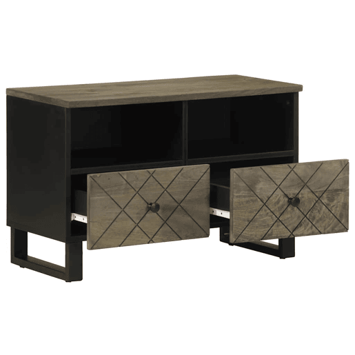 Móvel de TV - Modulo de TV - Armário de TV 70x33x46 cm madeira de mangueira maciça preto Móvel de TV - Modulo de TV - Armário de TV 70x33x46 cm madeira de mangueira maciça preto