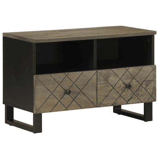 Móvel de TV - Modulo de TV - Armário de TV 70x33x46 cm madeira de mangueira maciça preto Móvel de TV - Modulo de TV - Armário de TV 70x33x46 cm madeira de mangueira maciça preto