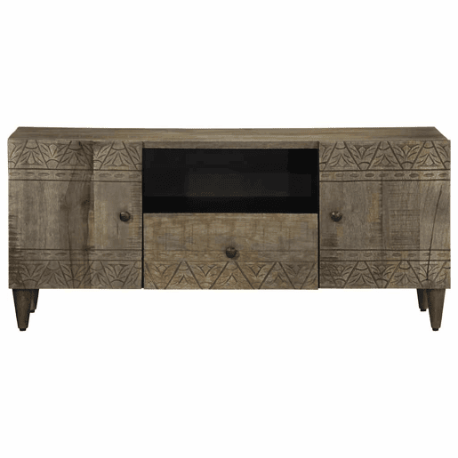 Móvel TV - Modulo de TV - Armário de TV cinzento claro 105x33,5x46 cm madeira mangueira maciça