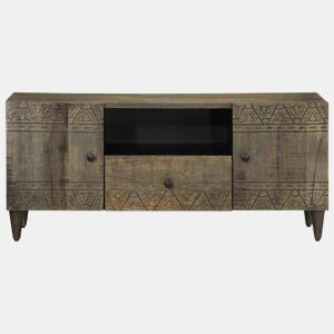 Móvel TV - Modulo de TV - Armário de TV cinzento claro 105x33,5x46 cm madeira mangueira maciça