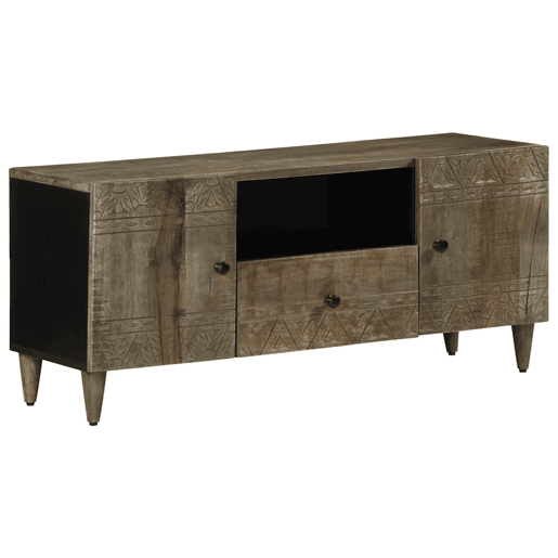 Móvel TV - Modulo de TV - Armário de TV cinzento claro 105x33,5x46 cm madeira mangueira maciça