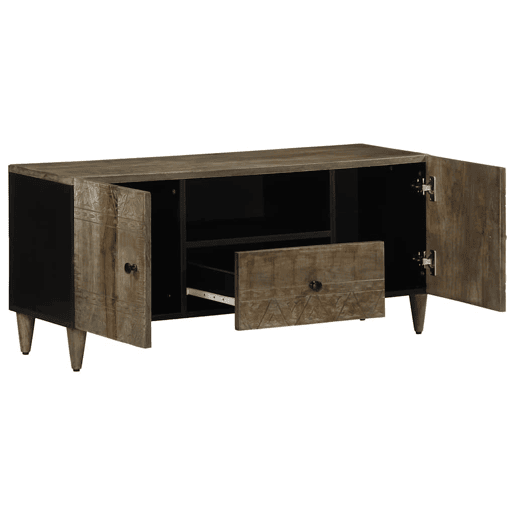 Móvel TV - Modulo de TV - Armário de TV cinzento claro 105x33,5x46 cm madeira mangueira maciça