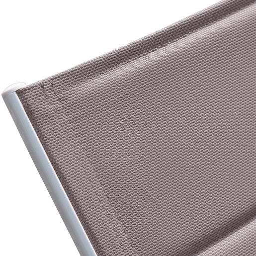 Conjunto de 2 espreguiçadeiras e mesa de apoio BARBADOS em textilene taupe - alumínio branco
