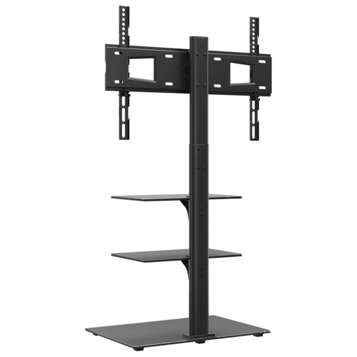 Suporte de canto para TV 32-65 polegadas c 3 prateleiras preto Suporte de canto para TV 32-65 polegadas c 3 prateleiras preto