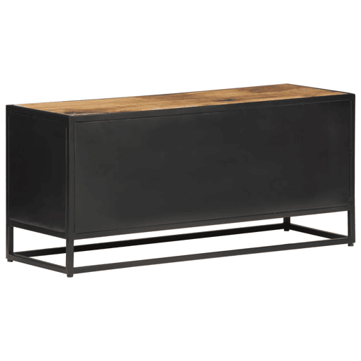 Móvel de TV - Modulo de TV - Armário de TV 90x30x40 cm mangueira áspera maciça e palha natural