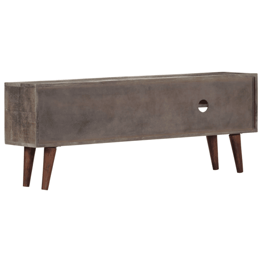 Móvel TV - Modulo de TV - Armário de TV 130x30x46 cm madeira mangueira áspera maciça cinzento Móvel TV - Modulo de TV - Armário de TV 130x30x46 cm madeira mangueira áspera maciça cinzento