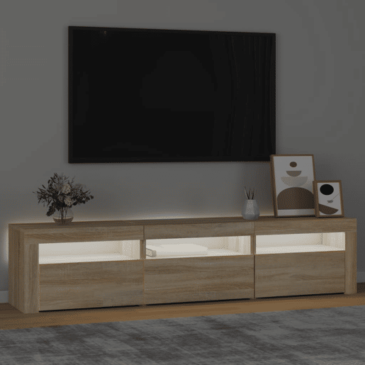 Móvel de TV - Modulo de TV - Armário de TV com luzes LED 180x35x40 cm carvalho sonoma