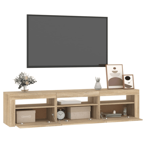 Móvel de TV - Modulo de TV - Armário de TV com luzes LED 180x35x40 cm carvalho sonoma
