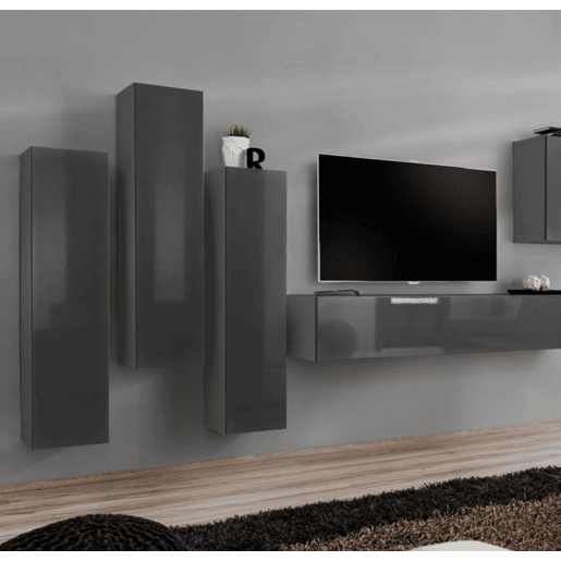 Armário suspenso Sala de estar e jantar Cinzento 30x30x180 1 porta Berit Muebles Bonitos