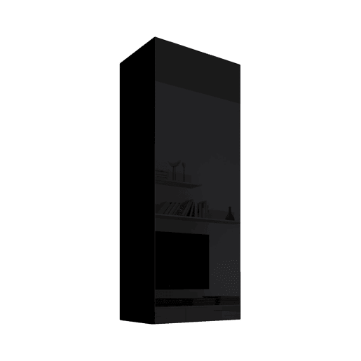 Armário suspenso Sala de estar e jantar Preto 40x29x126 1 porta Nora V1 Muebles Bonitos