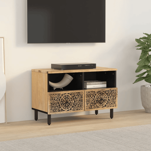 Móvel de TV - Modulo de TV - Armário de TV 70x33x46 cm madeira de mangueira maciça