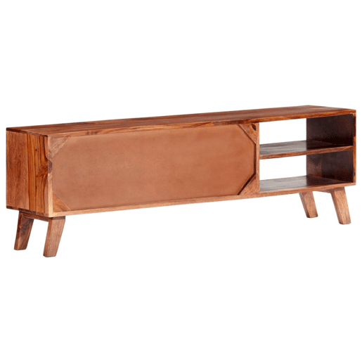 Móvel de TV - Modulo de TV - Armário de TV 140x30x45 cm madeira maciça cinzento Móvel de TV - Modulo de TV - Armário de TV 140x30x45 cm madeira maciça cinzento