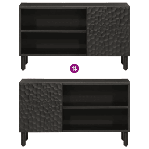 Móvel de TV - Modulo de TV - Armário de TV 80x31x46 cm madeira de mangueira maciça preto