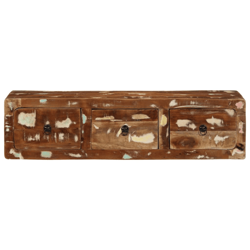 Armário de TV - Móvel de TV para parede 100x32x25cm madeira recuperada maciça Armário de TV - Móvel de TV para parede 100x32x25cm madeira recuperada maciça