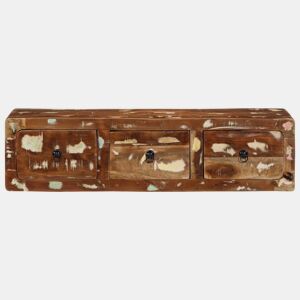 Armário de TV - Móvel de TV para parede 100x32x25cm madeira recuperada maciça