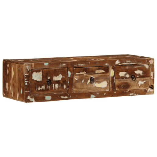 Armário de TV - Móvel de TV para parede 100x32x25cm madeira recuperada maciça Armário de TV - Móvel de TV para parede 100x32x25cm madeira recuperada maciça