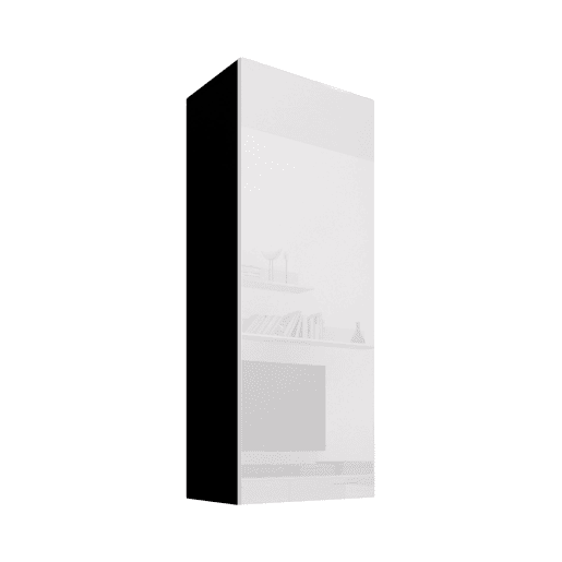 Armário suspenso Sala de estar e jantar PretoBranco 40x29x126 1 porta Nora V1 Muebles Bonitos