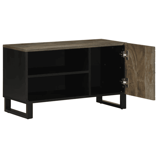 Móvel de TV - Modulo de TV - Armário de TV 80x33x46 cm madeira de mangueira maciça preto Móvel de TV - Modulo de TV - Armário de TV 80x33x46 cm madeira de mangueira maciça preto
