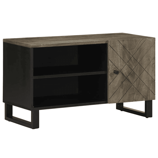 Móvel de TV - Modulo de TV - Armário de TV 80x33x46 cm madeira de mangueira maciça preto Móvel de TV - Modulo de TV - Armário de TV 80x33x46 cm madeira de mangueira maciça preto