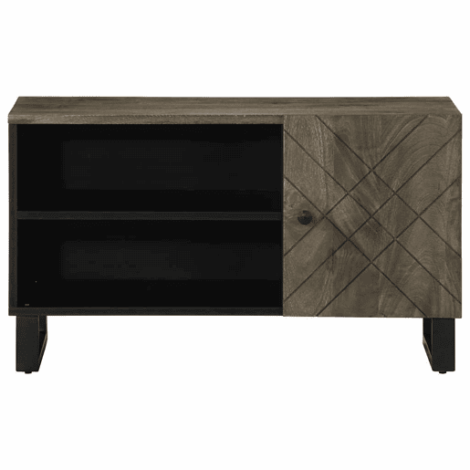Móvel de TV - Modulo de TV - Armário de TV 80x33x46 cm madeira de mangueira maciça preto Móvel de TV - Modulo de TV - Armário de TV 80x33x46 cm madeira de mangueira maciça preto