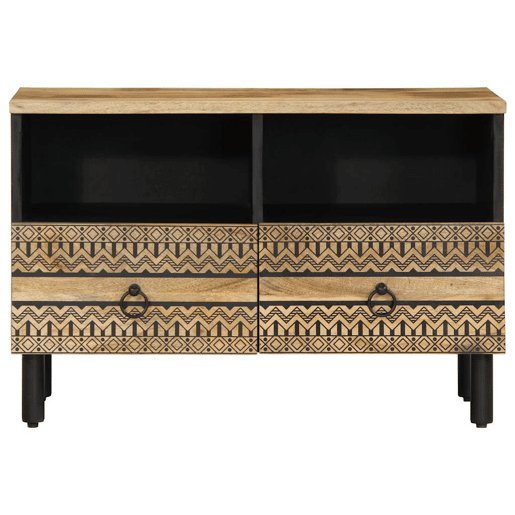 Móvel de TV - Modulo de TV - Armário de TV 70x33,5x46 cm madeira mangueira áspera maciça preto Móvel de TV - Modulo de TV - Armário de TV 70x33,5x46 cm madeira mangueira áspera maciça preto