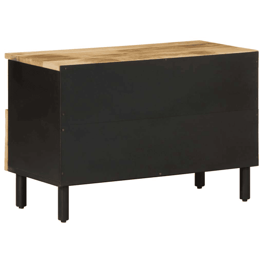 Móvel de TV - Modulo de TV - Armário de TV 70x33,5x46 cm madeira mangueira áspera maciça preto Móvel de TV - Modulo de TV - Armário de TV 70x33,5x46 cm madeira mangueira áspera maciça preto