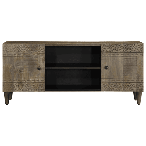 Móvel TV - Modulo de TV - Armário de TV cinzento claro 105x33,5x46 cm madeira mangueira maciça