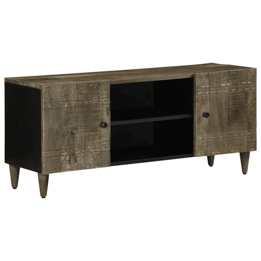 Móvel TV - Modulo de TV - Armário de TV cinzento claro 105x33,5x46 cm madeira mangueira maciça