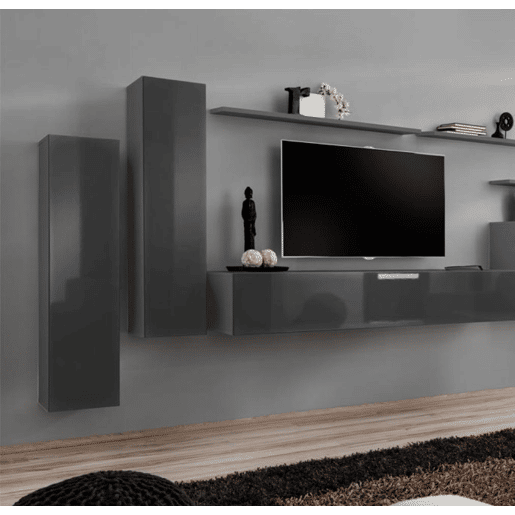 Armário suspenso Sala de estar e jantar Cinzento 30x30x120 1 porta Berit Muebles Bonitos