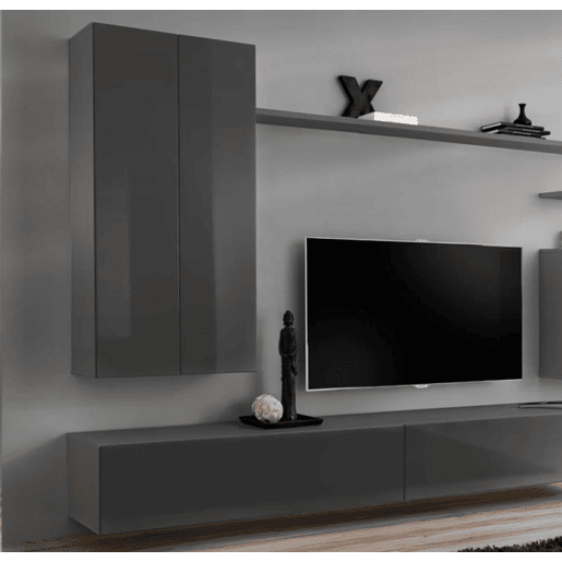 Armário suspenso Sala de estar e jantar Cinzento 30x30x120 1 porta Berit Muebles Bonitos