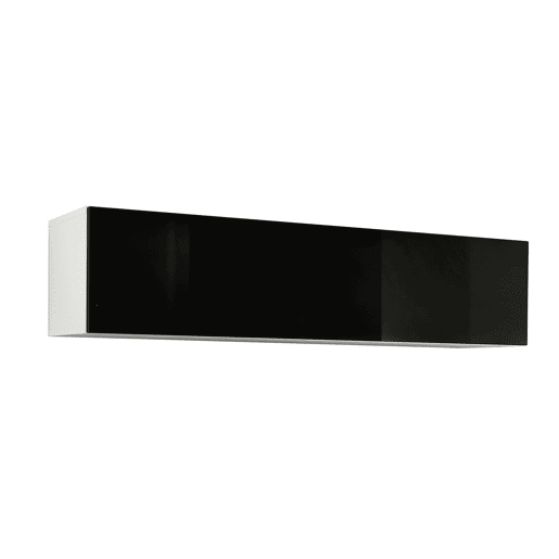 Armário suspenso Sala de estar e jantar BrancoPreto 160x29x30 1 porta Krista H-160 Muebles Bonitos