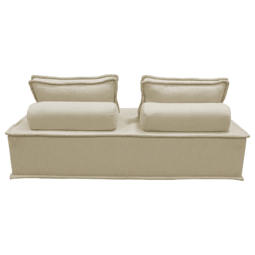 Sofá modular em tecido estofado de 4 lugares, Dao, Beige, 180x90x78 cm