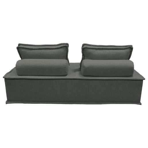 Conjunto de poltronas para sofá modular em tecido estofado, 4 lugares, Dao, Cinza escuro, 180x90x78 cm