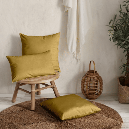 Almofada quadrada de veludo verde anis 45x45 cm - NAURU