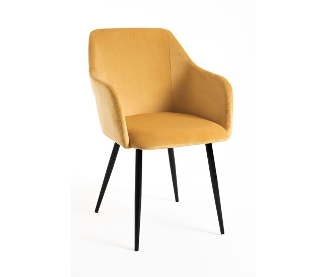 Silla puan terciopelo - mostaza