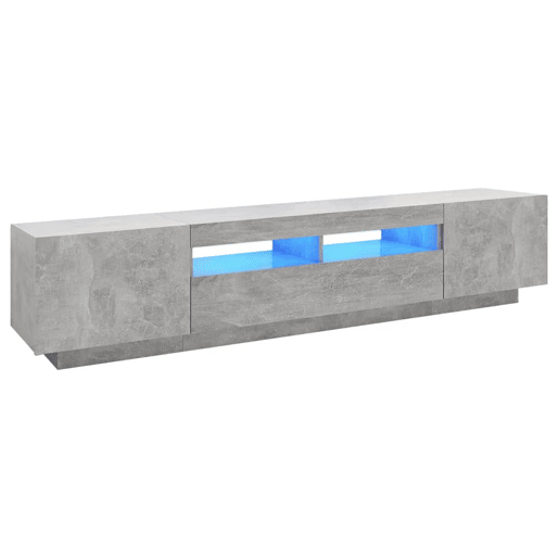 Móvel de TV - Modulo de TV - Armário de TV com luzes LED 200x35x40 cm cinzento cimento