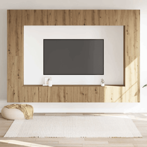 Conjunto de Armário TV - Móvel de TV parede 8 pcs madeira carvalho artisiano