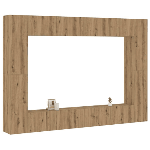 Conjunto de Armário TV - Móvel de TV parede 8 pcs madeira carvalho artisiano